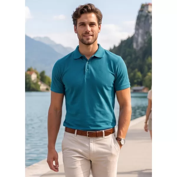  Herren-T-Shirt mit Kragen ALTISPORT NoPrint NP/ALM302 DUNKLES TÜRKIS 