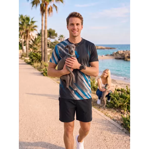  Funktionelles Premium-T-Shirt für Herren ALTISPORT VOJ/ALM028TR01 SCHWARZ UND BLAU 