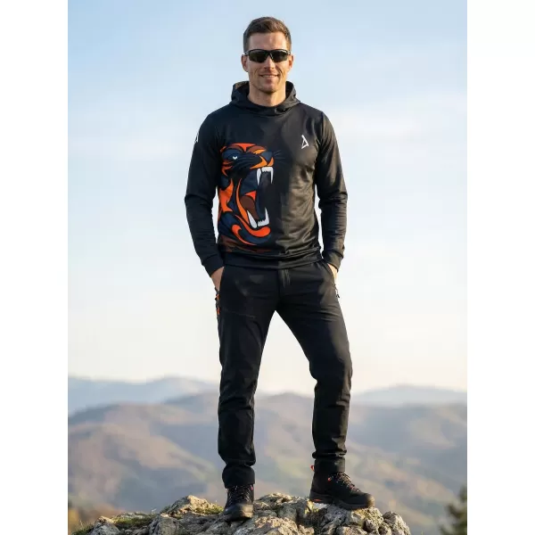  Hochwertiges Funktions-Sweatshirt für Herren ALTISPORT VOJ/ALM029MI01 SCHWARZ-ORANGE 