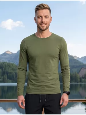 Herren-T-Shirt mit langen Ärmeln ALTISPORT NoPrint NP/ALM911 KHAKI