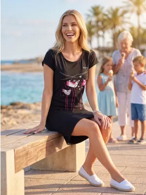 Kleid ALTISPORT ALW043178 SCHWARZ ROSA