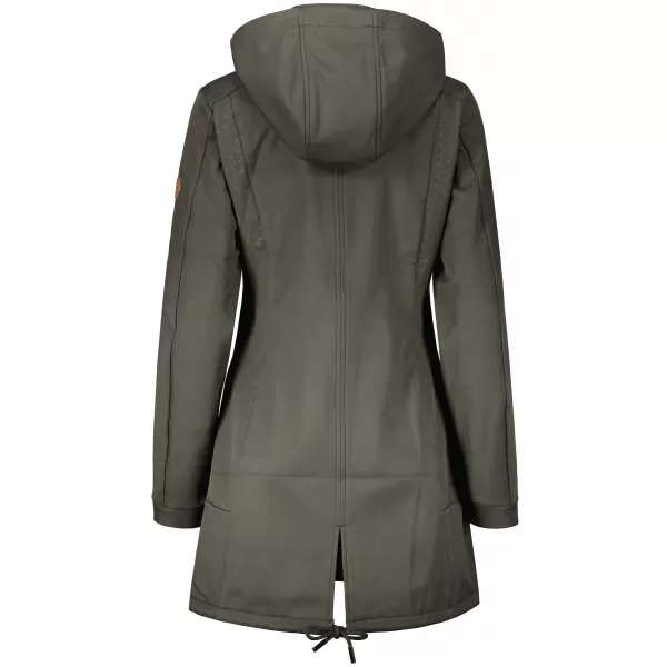  Softshell-Mantel für Damen ALTISPORT CIARA KHAKI/ROT 