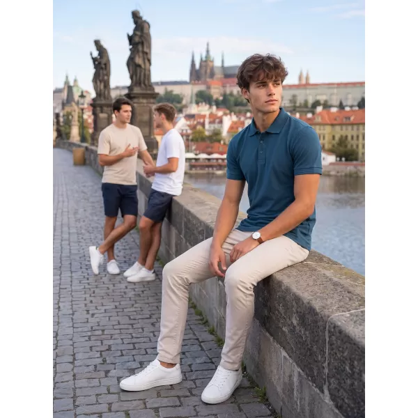  Herren-T-Shirt mit Kragen ALTISPORT NoPrint NP/ALM302 NAVY BLAU 