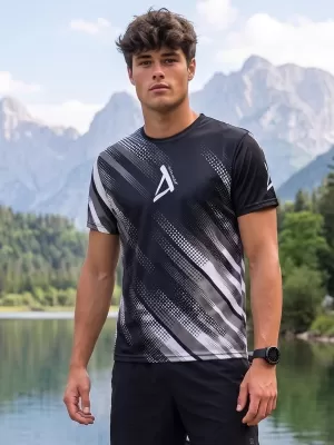 Funktionelles Premium-T-Shirt für Herren ALTISPORT VOJ/ALM028TR01 SCHWARZ UND WEIß