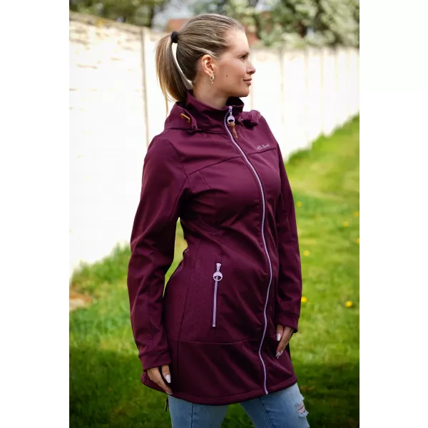  Softshell-Mantel für Damen ALTISPORT CIARA BURGUNDERROT/VIOLETT 
