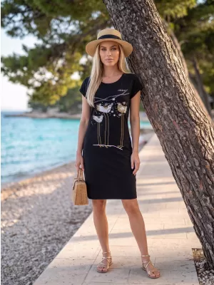 Kleid ALTISPORT ALW043178 SCHWARZ UND GOLD