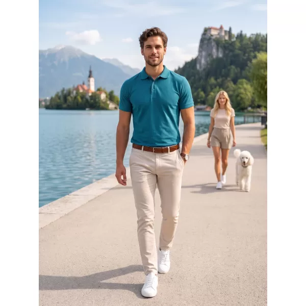  Herren-T-Shirt mit Kragen ALTISPORT NoPrint NP/ALM302 DUNKLES TÜRKIS 