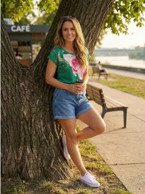 Damen-T-Shirt KIXMI SAKURA Grün