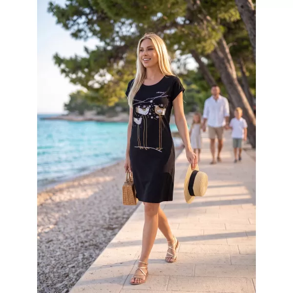  Kleid ALTISPORT ALW043178 SCHWARZ UND GOLD 