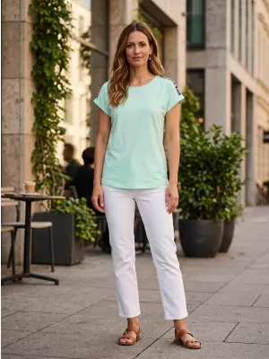 Damen-T-Shirt SAM 73 IRIS WT 910 MINZE