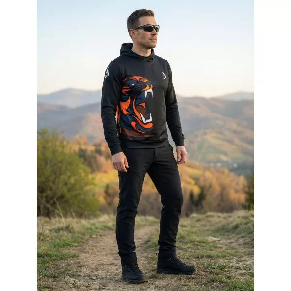  Hochwertiges Funktions-Sweatshirt für Herren ALTISPORT VOJ/ALM029MI01 SCHWARZ-ORANGE 