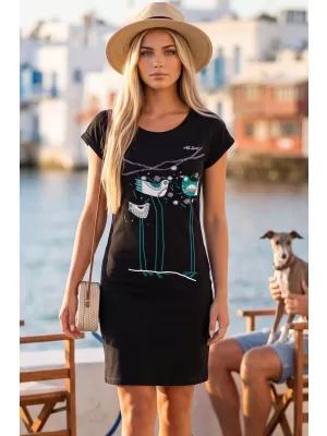 Kleid ALTISPORT ALW043178 SCHWARZ UND BLAU