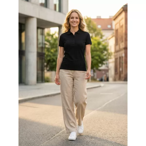  Damen-T-Shirt mit Kragen ALTISPORT NoPrint NP/ALW012 SCHWARZ 