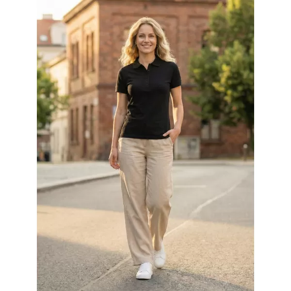  Damen-T-Shirt mit Kragen ALTISPORT NoPrint NP/ALW012 SCHWARZ 