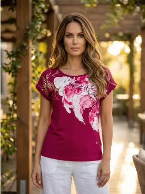 Damen-T-Shirt KIXMI SAKURA Burgund