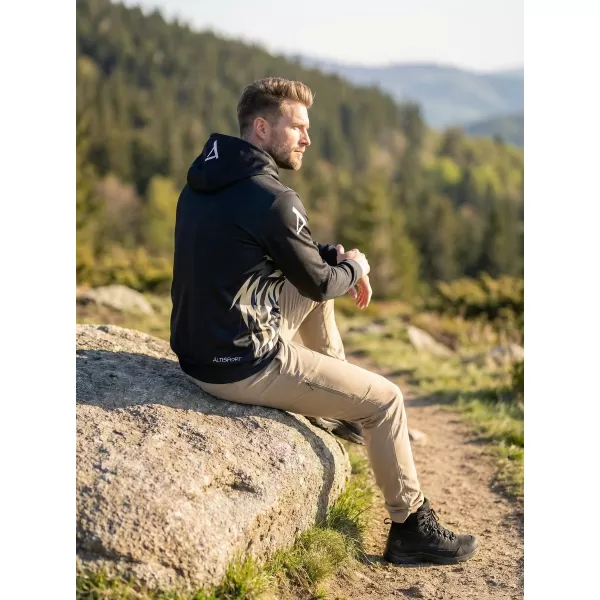  Hochwertiges Funktions-Sweatshirt für Herren ALTISPORT VOJ/ALM029MI01 SCHWARZ BRAUN 