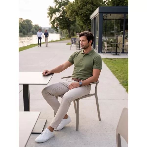  Herren-T-Shirt mit Kragen ALTISPORT NoPrint NP/ALM302 KHAKI 