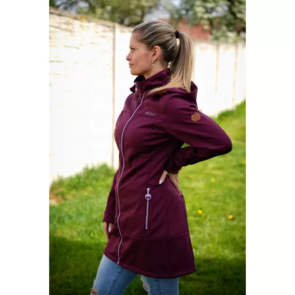  Softshell-Mantel für Damen ALTISPORT CIARA BURGUNDERROT/VIOLETT 