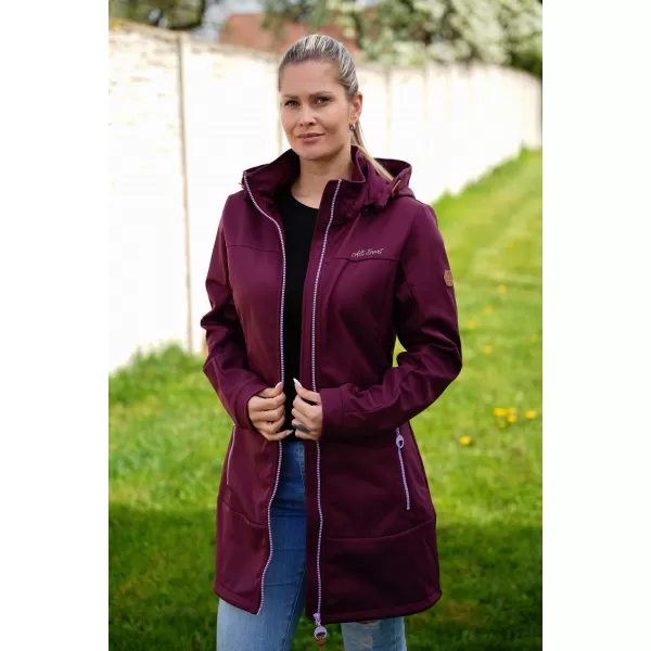 Softshell-Mantel für Damen ALTISPORT CIARA BURGUNDERROT/VIOLETT 