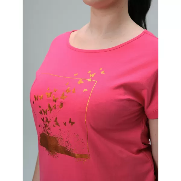  Damen-T-Shirt LOAP BAZALA CLW2440 ROSA 