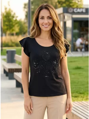 Damen-T-Shirt KIXMI SAMMI SCHWARZ
