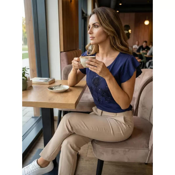  Damen-T-Shirt KIXMI SAMMI DUNKELBLAU 