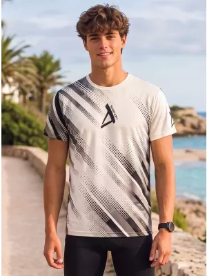 Funktionelles Premium-T-Shirt für Herren ALTISPORT VOJ/ALM028TR01 SCHWARZ UND WEIß