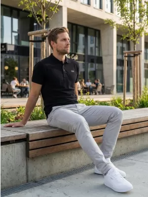 Herren-T-Shirt KIXMI SPENCER SCHWARZ