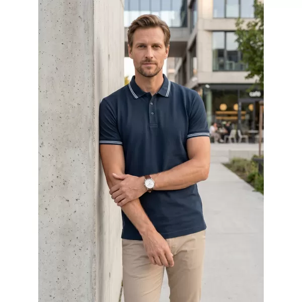  Herren-T-Shirt mit Kragen ALTISPORT NoPrint NP/ALM912 NAVY BLAU 