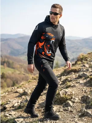 Hochwertiges Funktions-Sweatshirt für Herren ALTISPORT VOJ/ALM029MI01 SCHWARZ-ORANGE