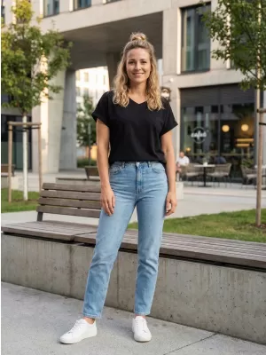 Damen-T-Shirt SAM 73 CAROLINA WT 908 SCHWARZ