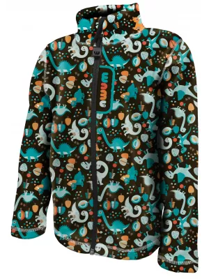 Fleece-Sweatshirt für Kinder WAMU DINOSAUŘI BRAUN-SCHWARZ