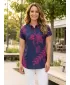Damenbluse KIXMI SARAH DUNKELBLAU