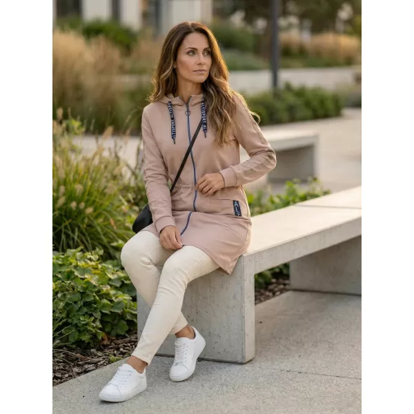  Damen-Sweatshirt ALTISPORT CELIA BEIGE/BLAU 
