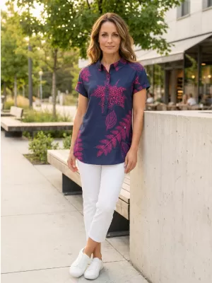 Damenbluse KIXMI SARAH DUNKELBLAU