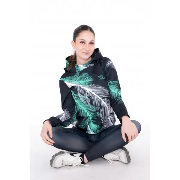  Hochwertiges Funktions-Sweatshirt für Damen ALTISPORT VOJ/ALW001MI01 SCHWARZ/TÜRKIS 