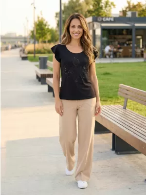 Damen-T-Shirt KIXMI SAMMI SCHWARZ