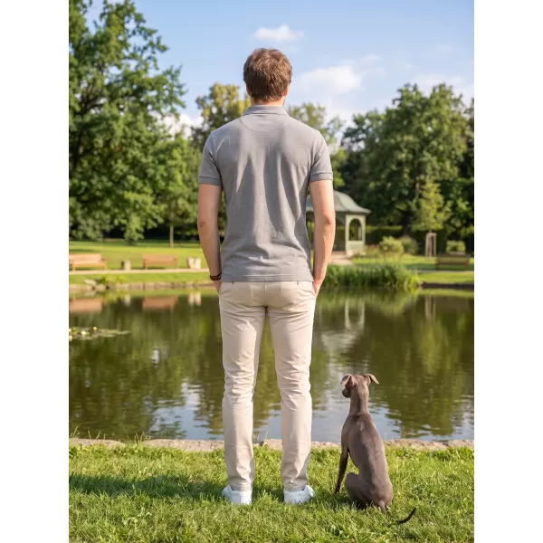  Herren-T-Shirt mit Kragen ALTISPORT NoPrint NP/ALM302 DUNKELGRAUE HIGHLIGHTS 