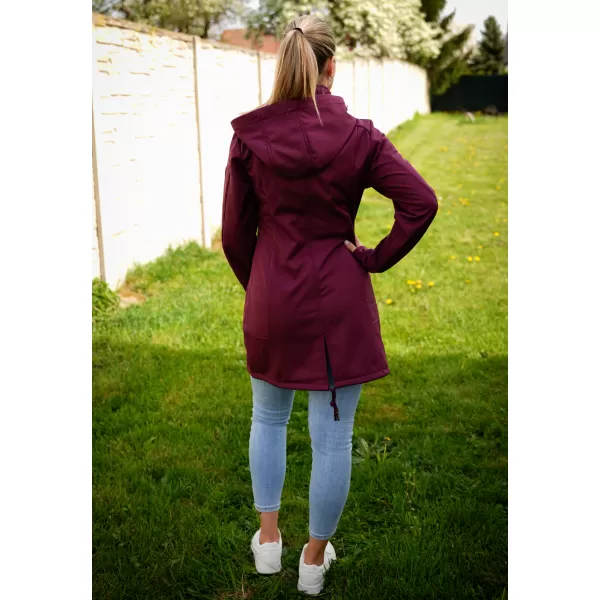  Softshell-Mantel für Damen ALTISPORT CIARA BURGUNDERROT/VIOLETT 