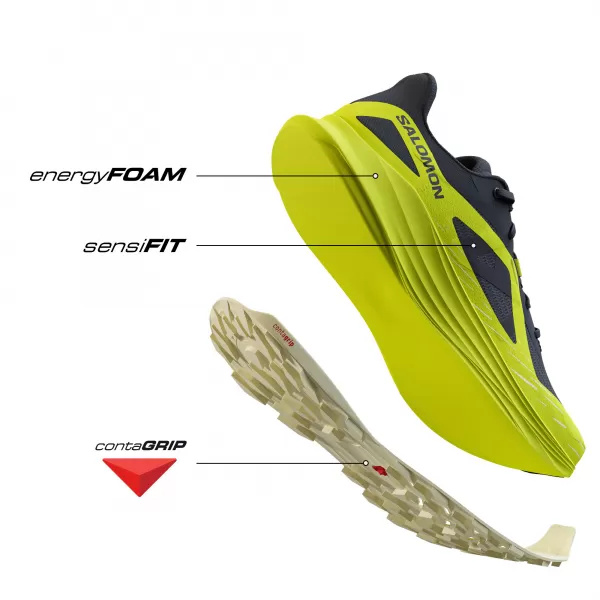  Herrenschuhe SALOMON ULTRA FLOW L47462500 SCHWARZ/SCHWEFELFEDER/TRANSPARENTGELB 