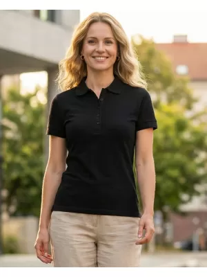 Damen-T-Shirt mit Kragen ALTISPORT NoPrint NP/ALW012 SCHWARZ