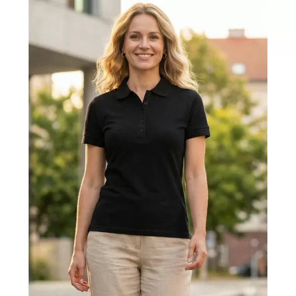  Damen-T-Shirt mit Kragen ALTISPORT NoPrint NP/ALW012 SCHWARZ 