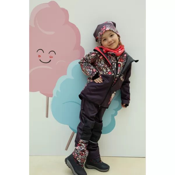  Fleece-Sweatshirt für Kinder WAMU SOVA LILA 