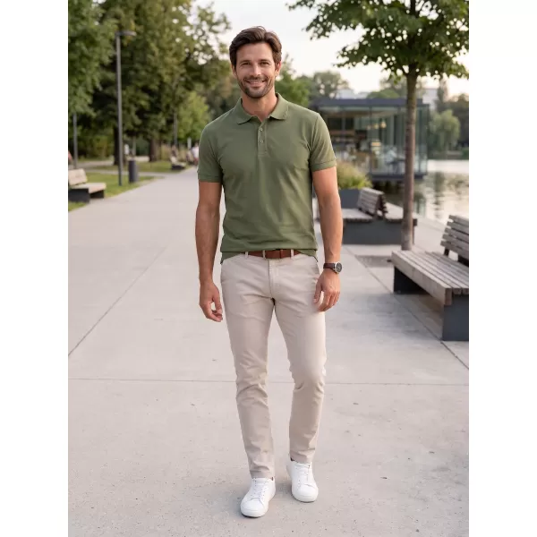  Herren-T-Shirt mit Kragen ALTISPORT NoPrint NP/ALM302 KHAKI 