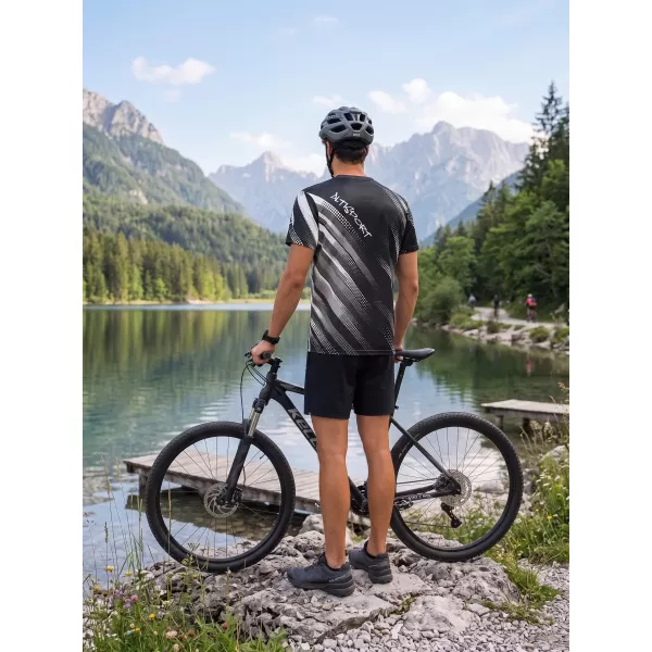  Funktionelles Premium-T-Shirt für Herren ALTISPORT VOJ/ALM028TR01 SCHWARZ UND WEIß 