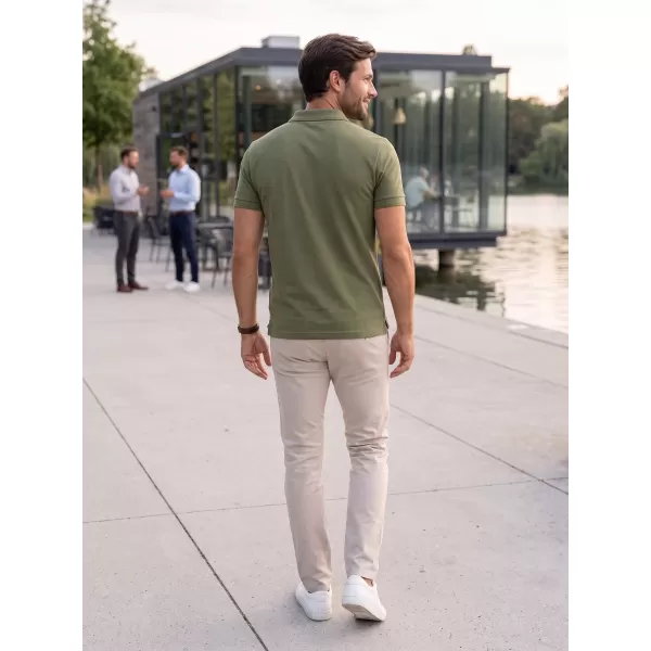  Herren-T-Shirt mit Kragen ALTISPORT NoPrint NP/ALM302 KHAKI 