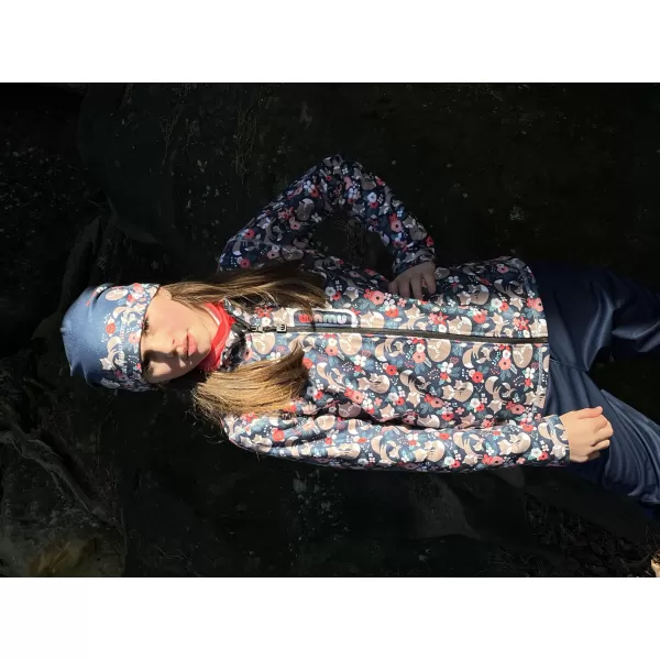 Fleece-Sweatshirt für Kinder WAMU LIŠKY DUNKELBLAU 
