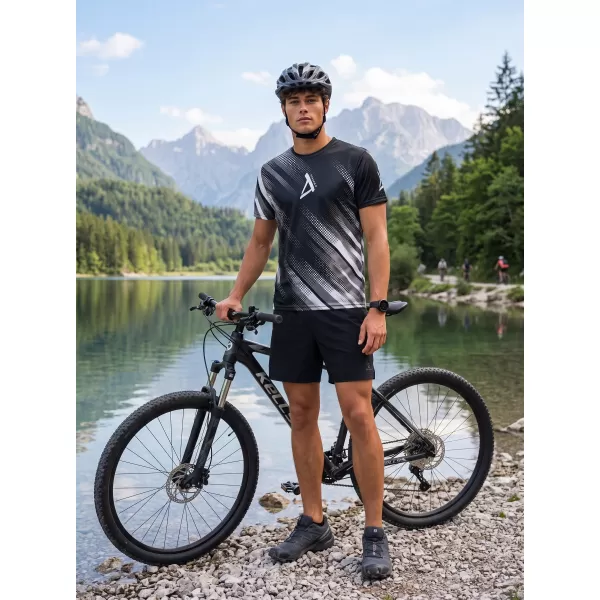  Funktionelles Premium-T-Shirt für Herren ALTISPORT VOJ/ALM028TR01 SCHWARZ UND WEIß 