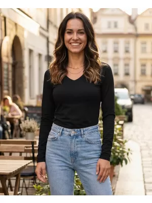 Damen-T-Shirt mit langen Ärmeln ALTISPORT NoPrint NP/ALW721 SCHWARZ