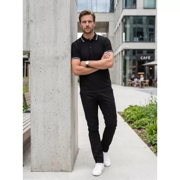  Herren-T-Shirt mit Kragen ALTISPORT NoPrint NP/ALM912 SCHWARZ 
